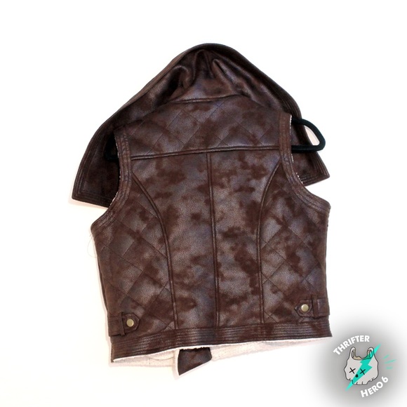 Leather winter sleeveless New York Yoki vest - Picture 4 of 4